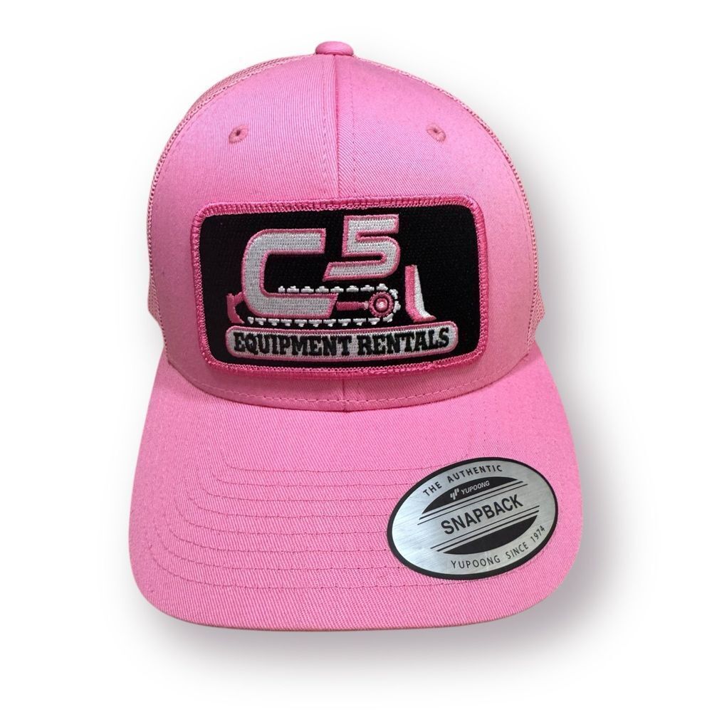 The Classics Pink Snapback Mesh Women's Hat C5 Equipment Rentals Construction